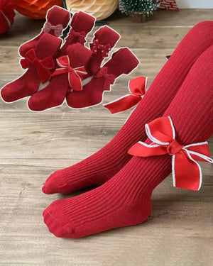 Red Bow Tights