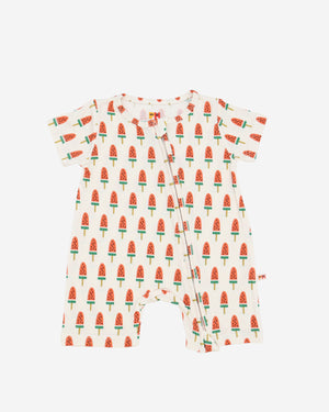 Bamboo SS Zipper Romper