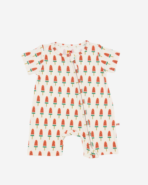 Bamboo SS Zipper Romper