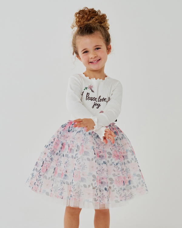 Embroidered Flower Tutu