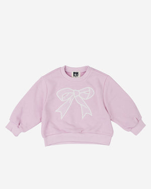 Lace Bow Sweatshirt Set