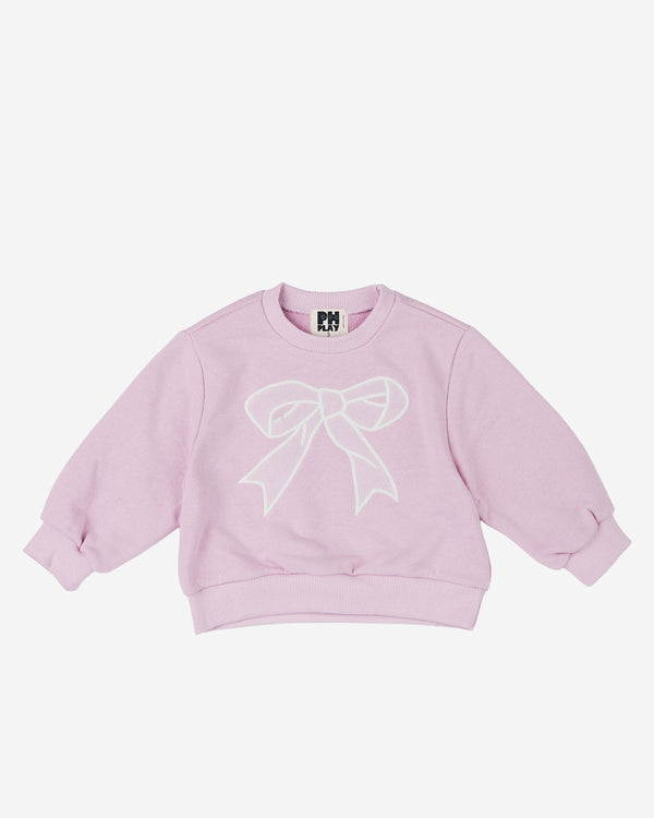 Lace Bow Sweatshirt Set
