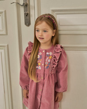 Maddie Ruffle Corduroy Dress