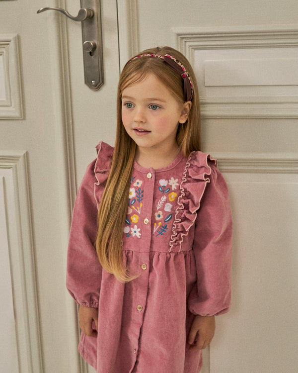 Maddie Ruffle Corduroy Dress