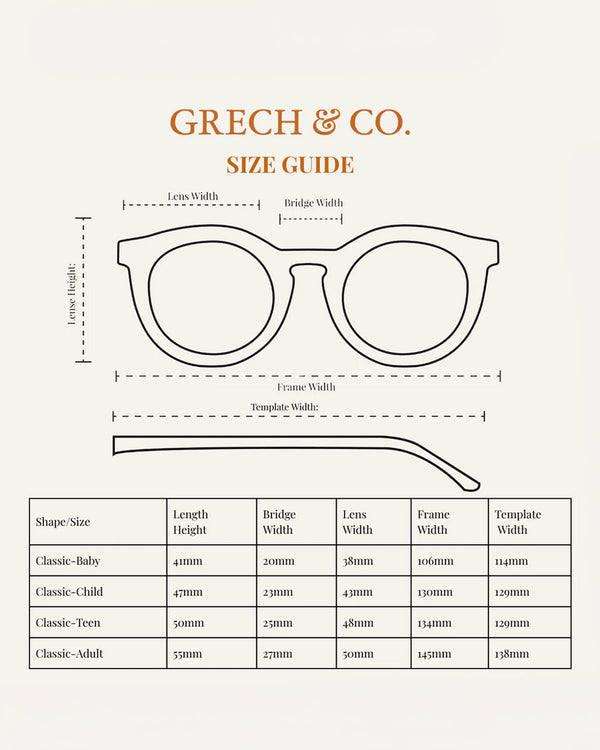 Classic Sustainable Sunglasses Plant-Based Bendable Polarized Child