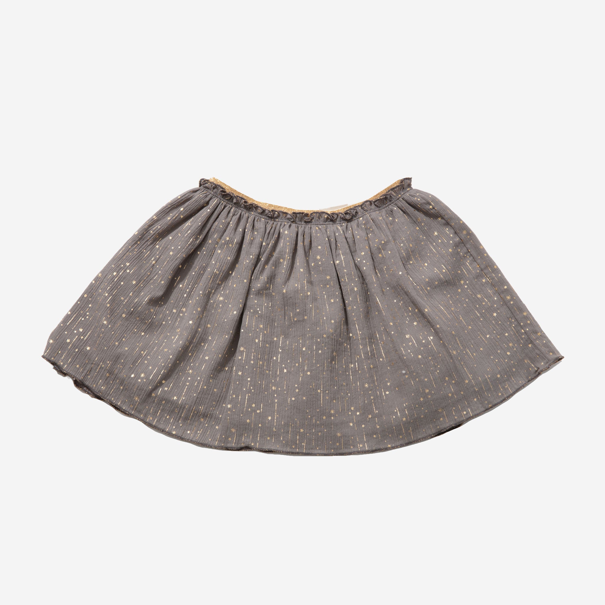 gray skirt with very tiny gold star and lines
