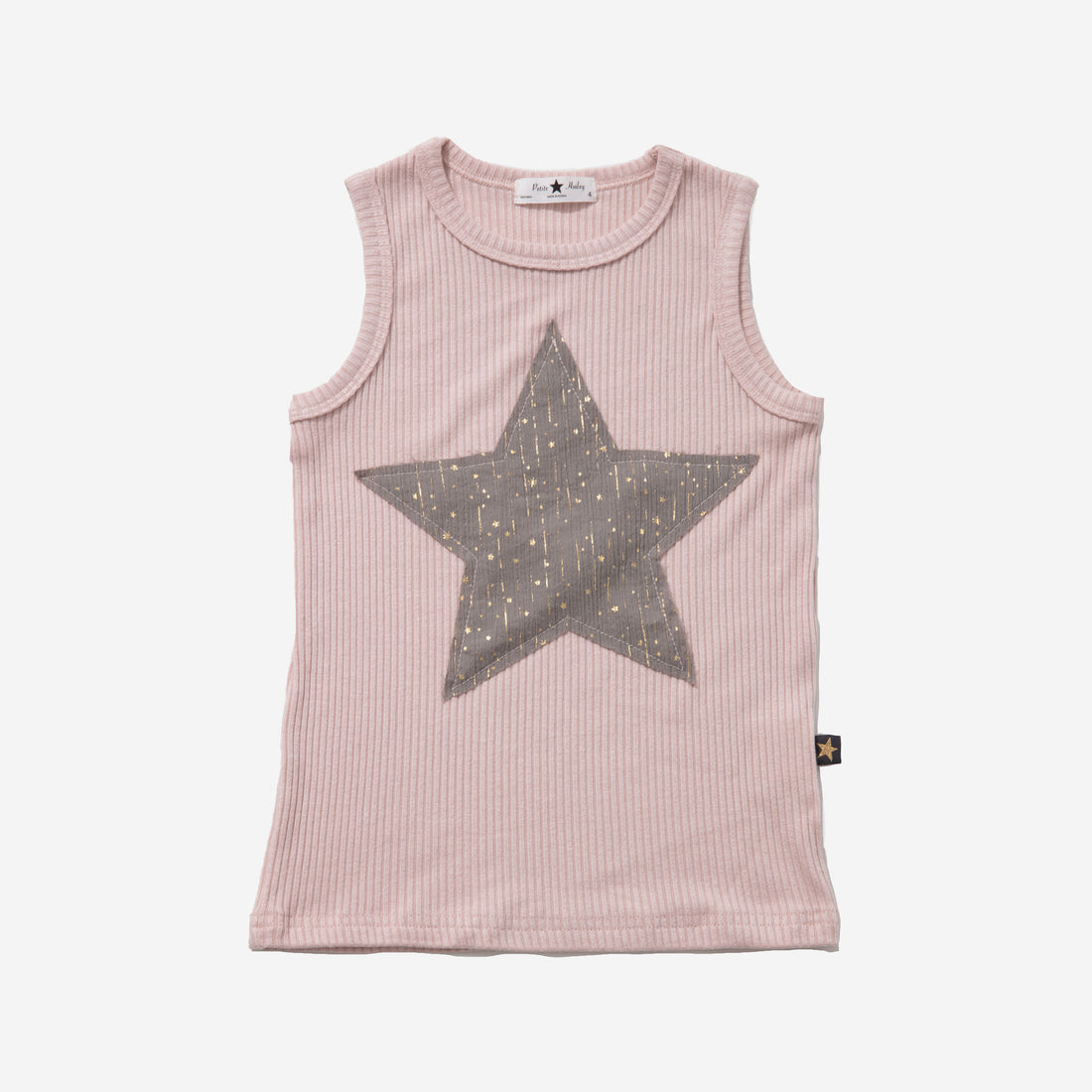 pink tanktop with gray star 