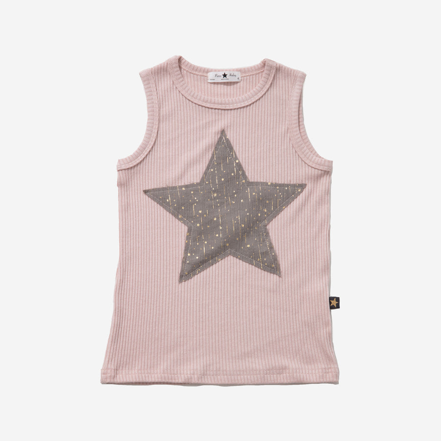 pink tanktop with gray star 