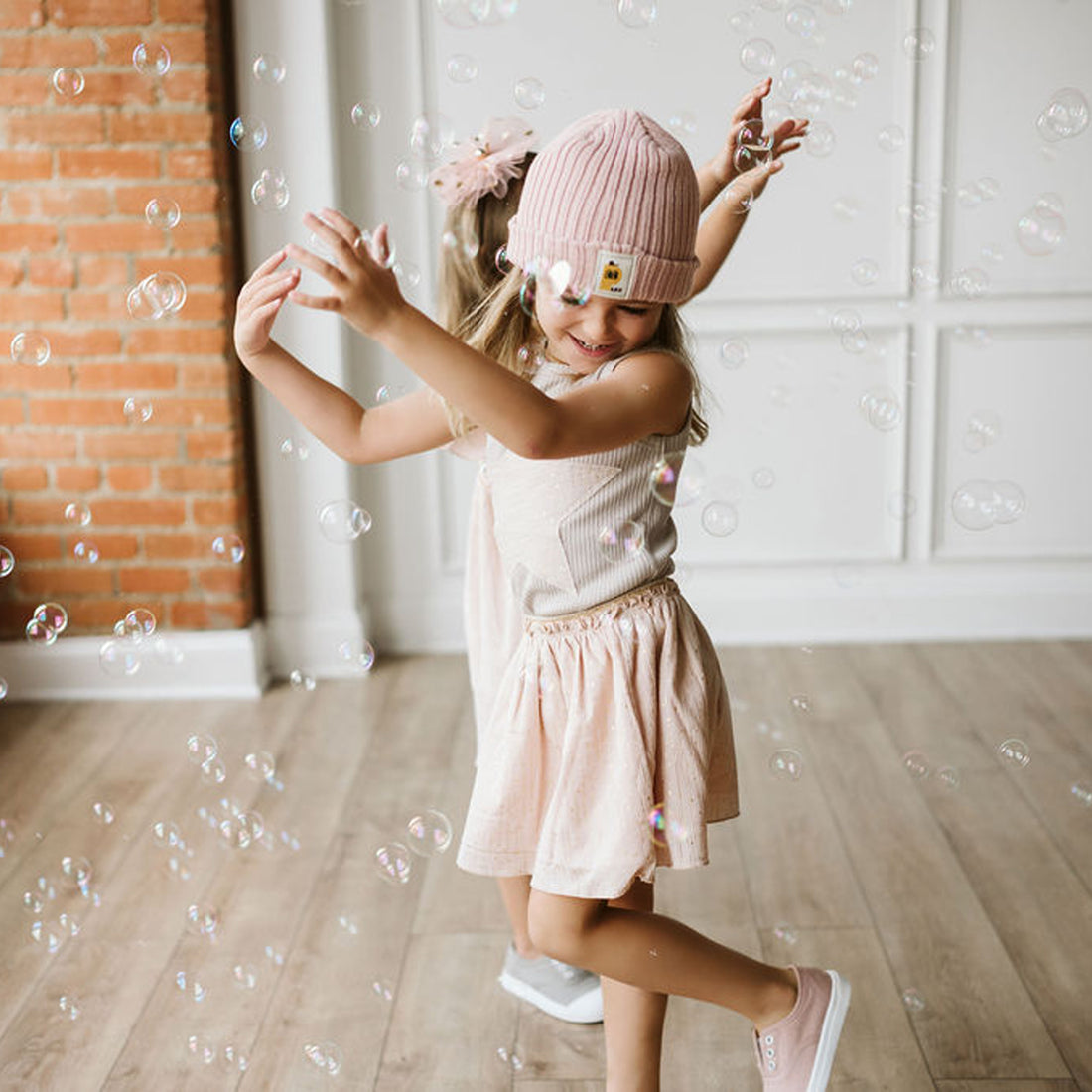 beige skirt with very tiny gold star and lines