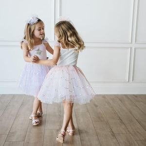 purple spangle tutu dress with silver glitter star
