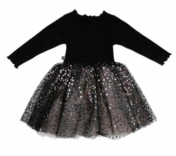 black sequin tutu dress Girls' Black Shimmer 3/4 Sleeve Tutu Dress Size: 3T Toddler By Mila & Rose