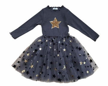 Mia 2 Star Tutu Dress Charcoal