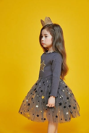 Mia 2 Star Tutu Dress Charcoal