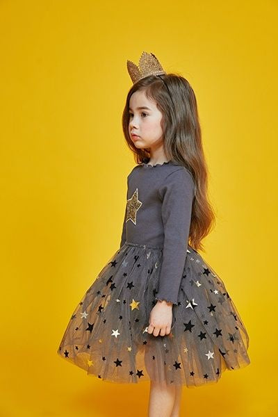 Mia 2 Star Tutu Dress Charcoal