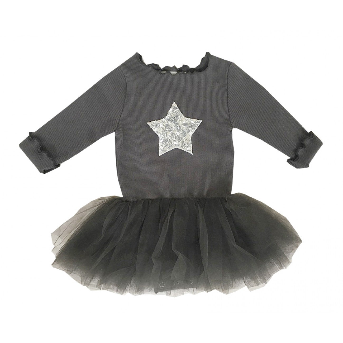 PH Baby Star Tutu Onesie Charcoal