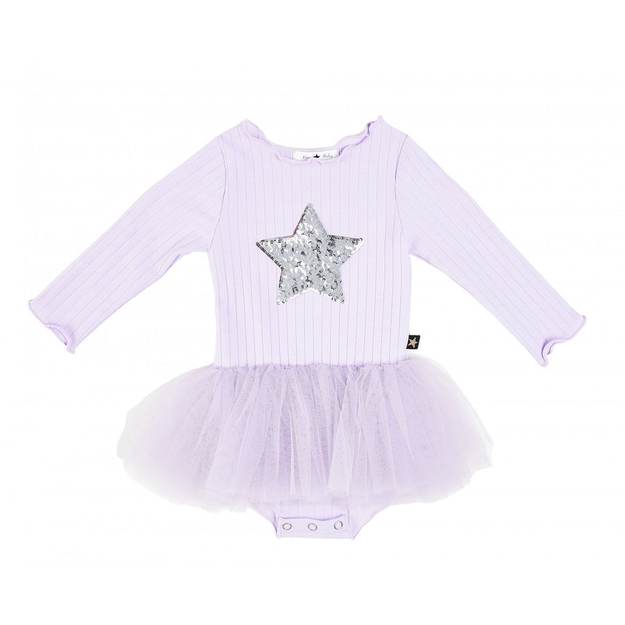 Baby PH LS Star Tutu Onesie Lavender