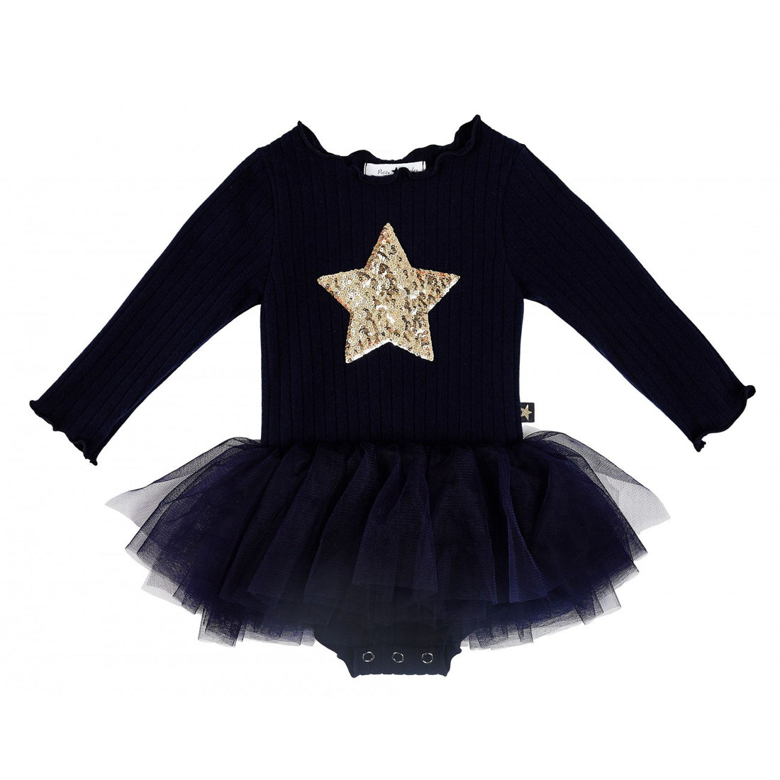 Baby PH LS Star Tutu Onesie Navy