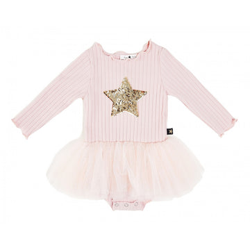 Baby PH LS Star Tutu Onesie Pink