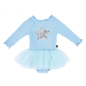 Baby PH LS Star Tutu Onesie Sky Blue