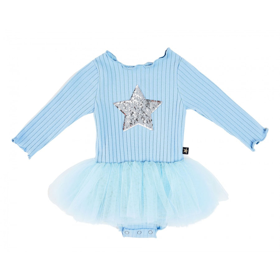 Baby PH LS Star Tutu Onesie Sky Blue