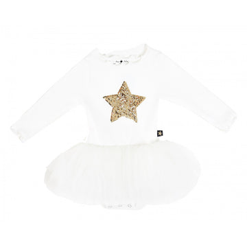 Baby PH LS Star Tutu Onesie White