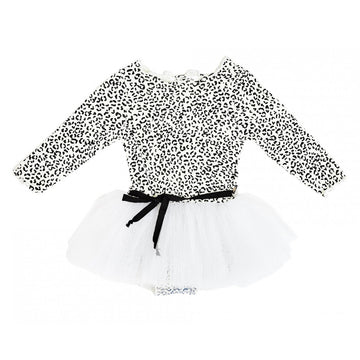 Baby Leopard Sha Onesie White