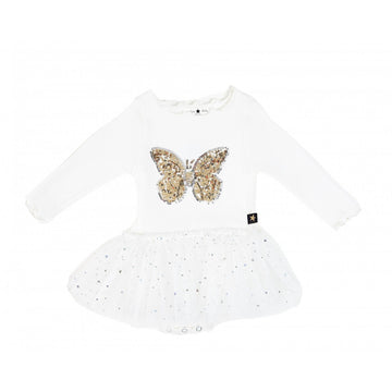 Baby Butterfly Sha Onesie White