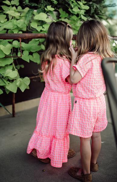 PH Long Dress Pink Checker