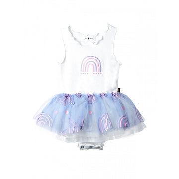 Glitter Rainbow Baby Onesie Blue