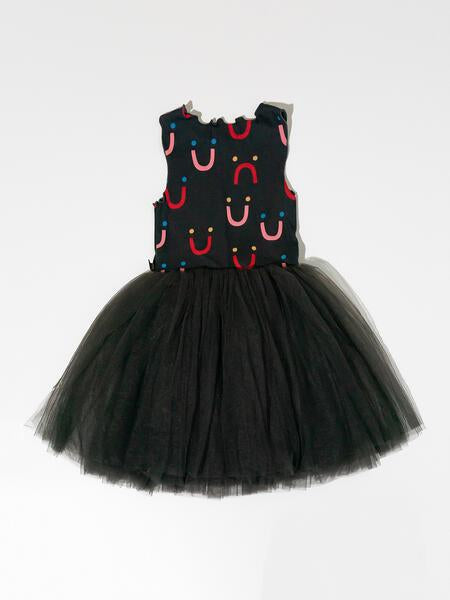 Smile Tutu Dress Charcoal