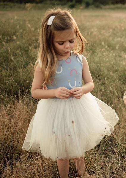 Smile Tutu Dress Light Blue