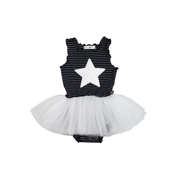 Baby Stripe Star Tutu Dress Navy
