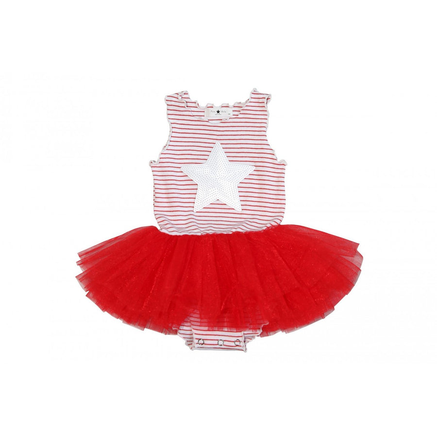 Baby Stripe Star Tutu Dress Red