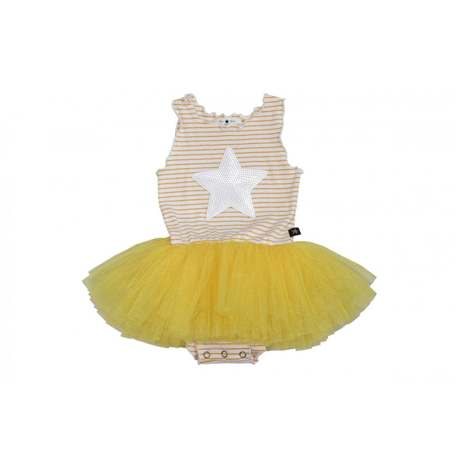 Baby Stripe Star Tutu Dress Yellow