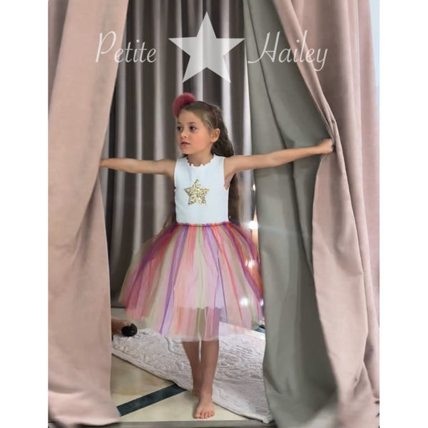 Rainbow 2 Star Tutu Dress