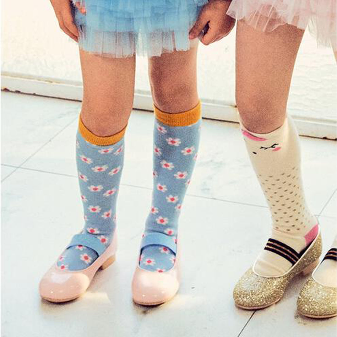 Flower Kneehigh Socks