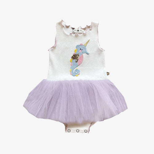 purple baby seahorse onesie 